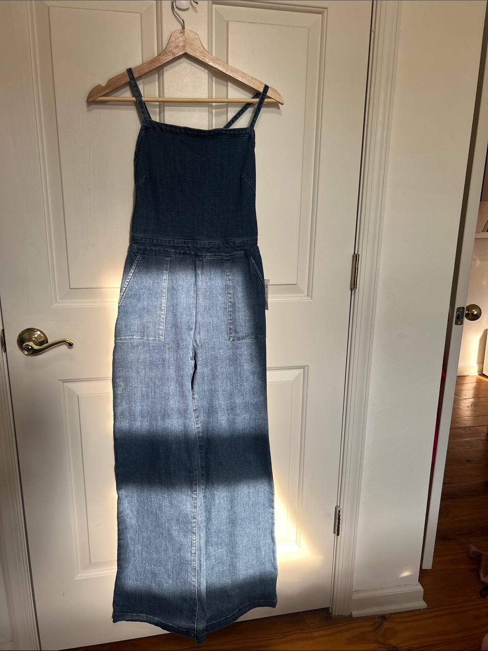 Denim Wide-Leg Jumpsuit - Dark Blue